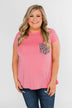 Feeling Fierce Leopard Pocket Top- Pink