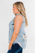 Sweet As Can Be Floral Tie Tank Top- Powder Blue