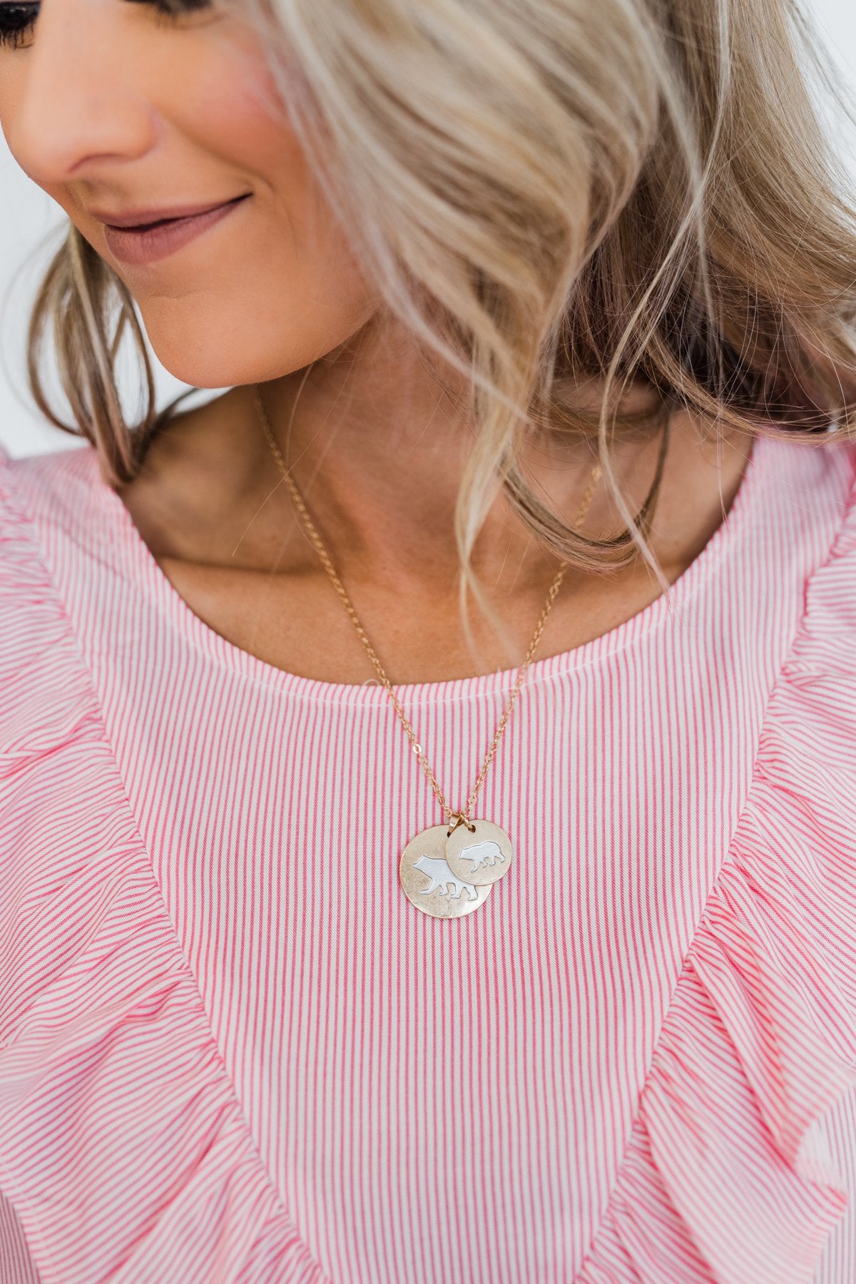 Big & Little Bear Pendant Necklace- Gold & Silver