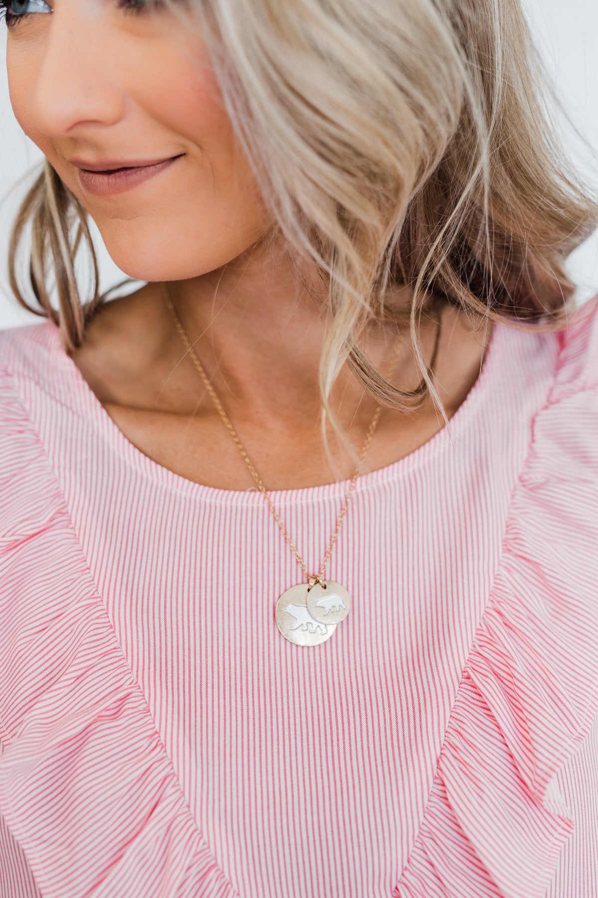 Big & Little Bear Pendant Necklace- Gold & Silver