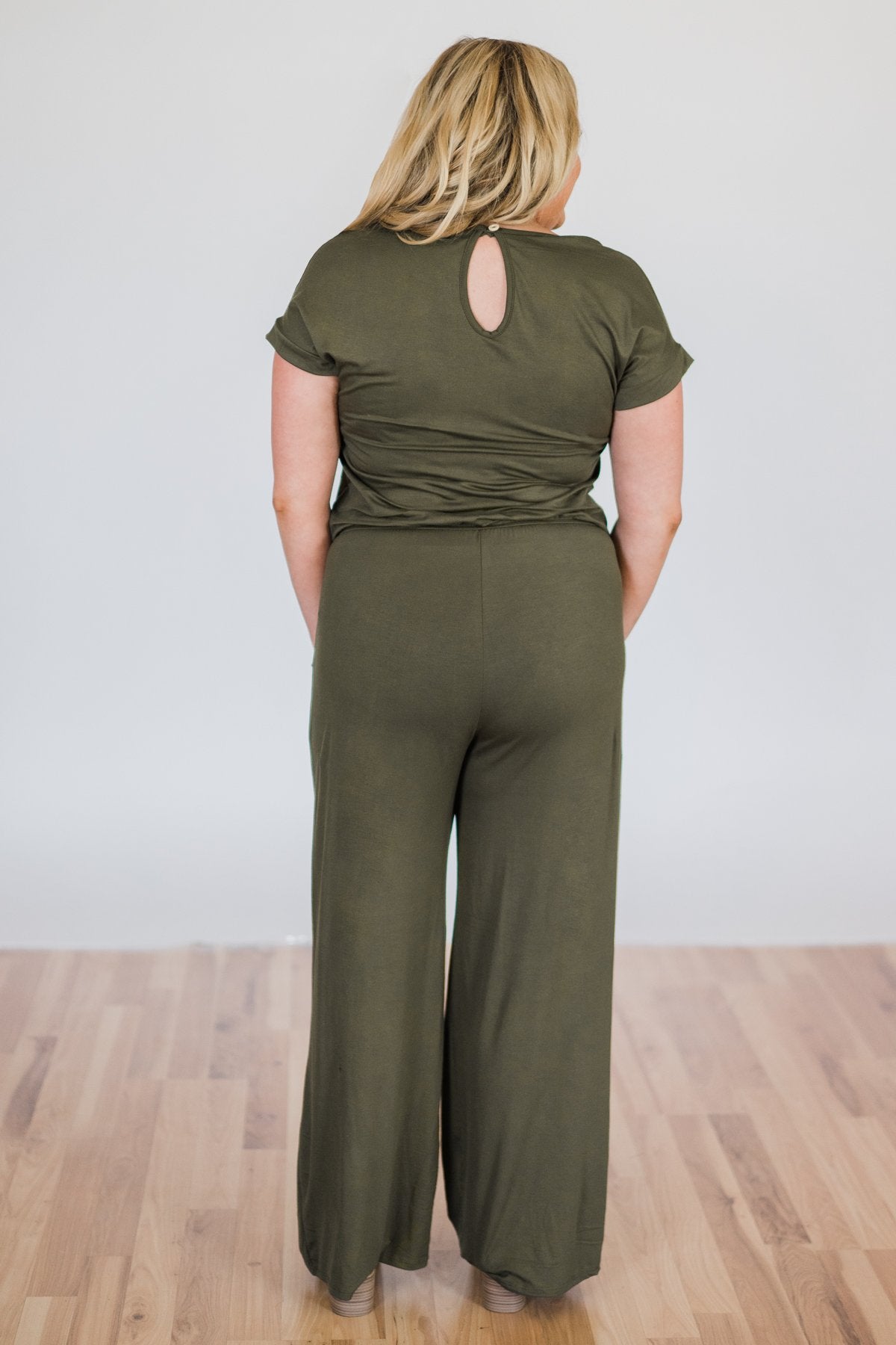 Short Sleeve Jumpsuit- Olive