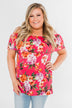 Tropical Oasis Off The Shoulder Floral Top- Fuchsia