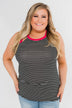 All I Need Striped Tank Top- Fuchsia & Black