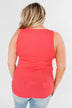 Hello Gorgeous Sequin Pocket Top- Dark Coral