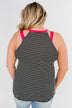 All I Need Striped Tank Top- Fuchsia & Black