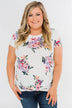 Take Your Time Floral Knot Top- White