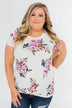 Take Your Time Floral Knot Top- White