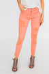 Cello Distressed Colored Skinny Jeans- Peach