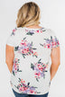 Take Your Time Floral Knot Top- White