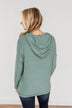 Be Your Best Drawstring Knit Hoodie- Dusty Jade