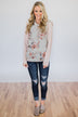 Dusty Coral Hoodie- Blush & Cream