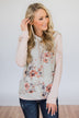 Dusty Coral Hoodie- Blush & Cream