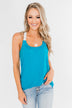 Crochet Strap Tank Top- Blue