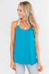 Crochet Strap Tank Top- Blue