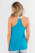 Crochet Strap Tank Top- Blue