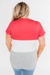 Right Here Criss Cross Color Block Top- Deep Coral