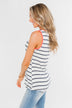 Only For Tonight Striped Tank Top- Navy & Pink