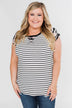 Short Sleeve Camo & Stripes Top- Pink Camo & Ivory