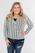 When You're Around Long Sleeve Striped Top- Charcoal & Ivory