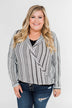 When You're Around Long Sleeve Striped Top- Charcoal & Ivory