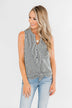 When You Smile Striped Tank Top- Black & White