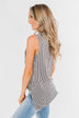 When You Smile Striped Tank Top- Black & White