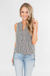 When You Smile Striped Tank Top- Black & White