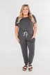 Living My Life Drawstring Jogger Jumpsuit- Charcoal