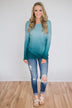 I'm On My Way Open Back Ombré Top- Blue