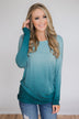 I'm On My Way Open Back Ombré Top- Blue