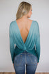 I'm On My Way Open Back Ombré Top- Blue