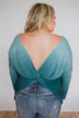 I'm On My Way Open Back Ombré Top- Blue