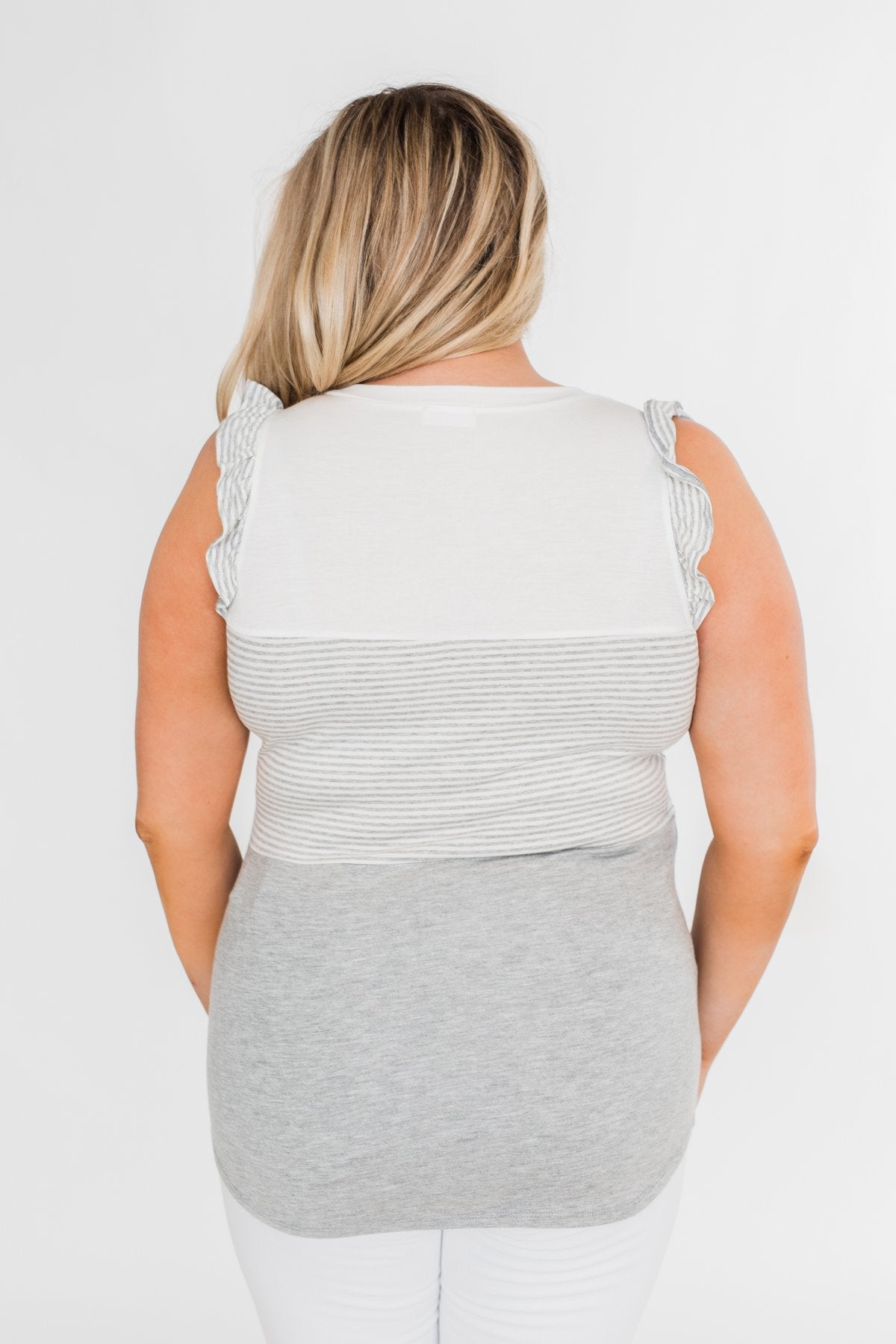 The Sweetest Thing Color Block Tank Top- Grey