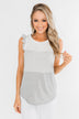 The Sweetest Thing Color Block Tank Top- Grey
