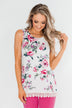 Baby It's You Floral Lace Tank Top- Ivory
