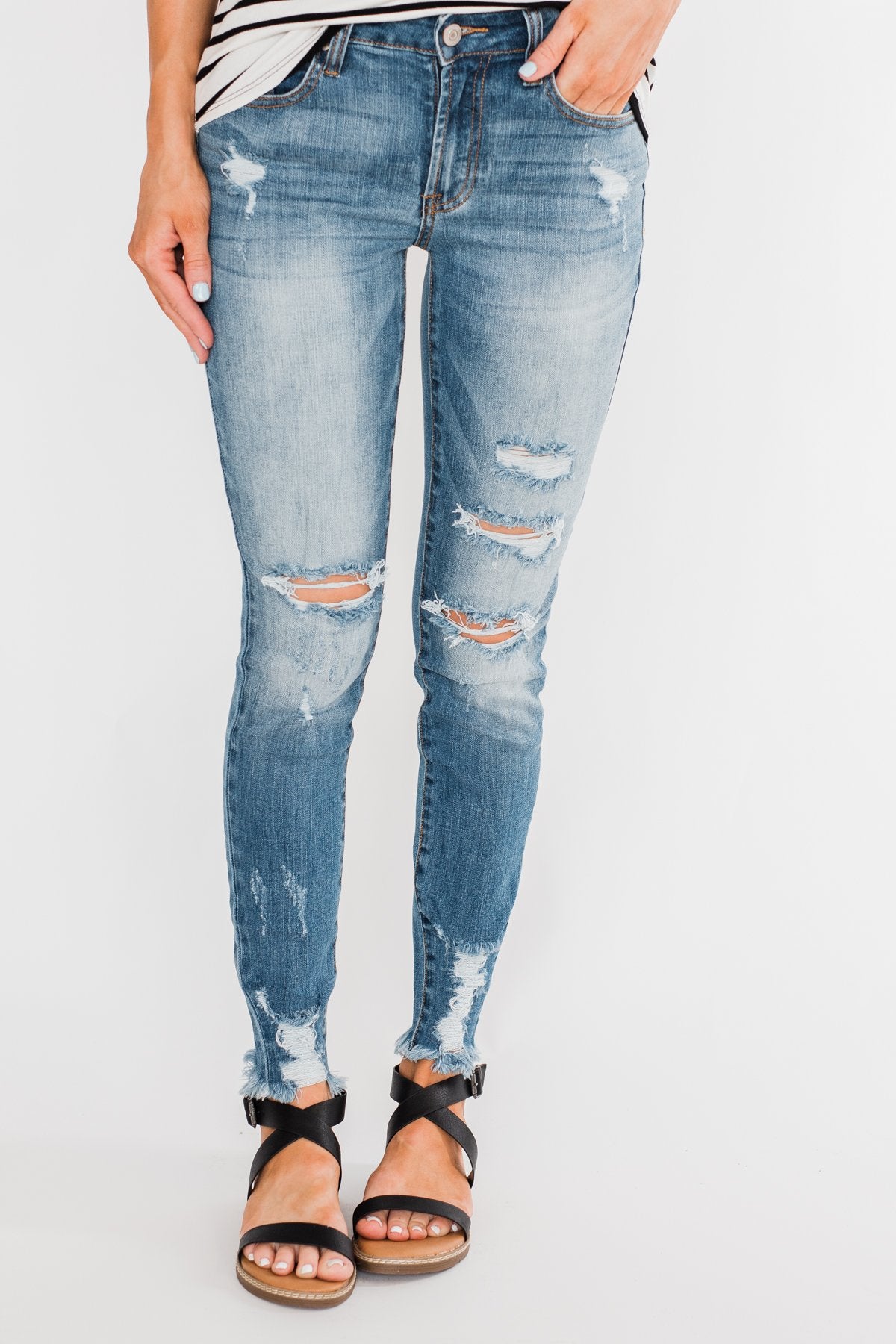 C'est Toi Distressed Skinny Jeans- Fiona Wash