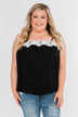I Hold On Spaghetti Strap Tank Top- Black