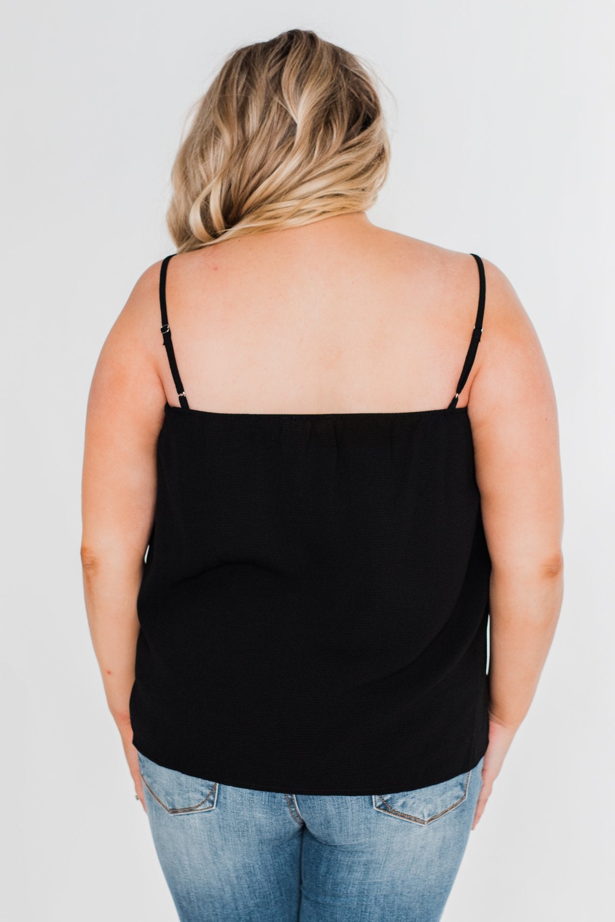 I Hold On Spaghetti Strap Tank Top- Black