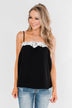 I Hold On Spaghetti Strap Tank Top- Black