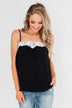 I Hold On Spaghetti Strap Tank Top- Black