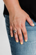 Oval Acetate Pendant Ring- Ivory & Dark Brown