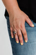 Oval Acetate Pendant Ring- Ivory & Dark Brown
