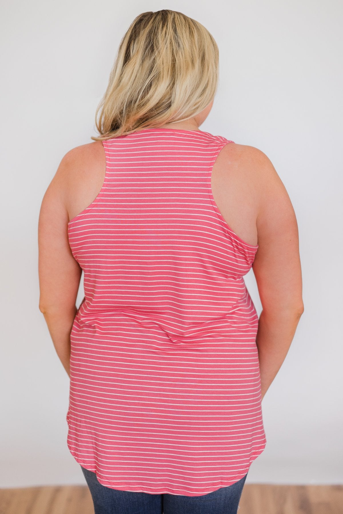 No Better Time Striped Tank Top- Pink