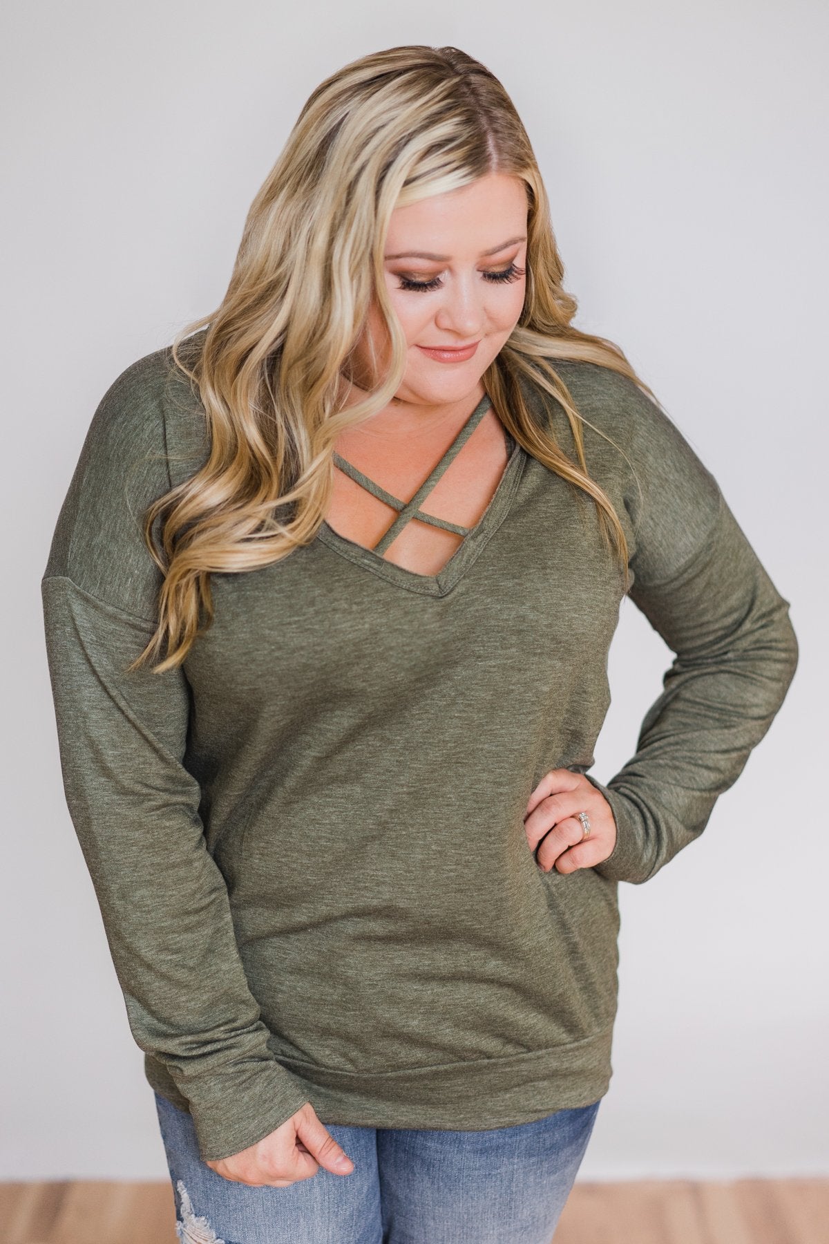 You Crossed My Path Sweatshirt- Olive – The Pulse Boutique