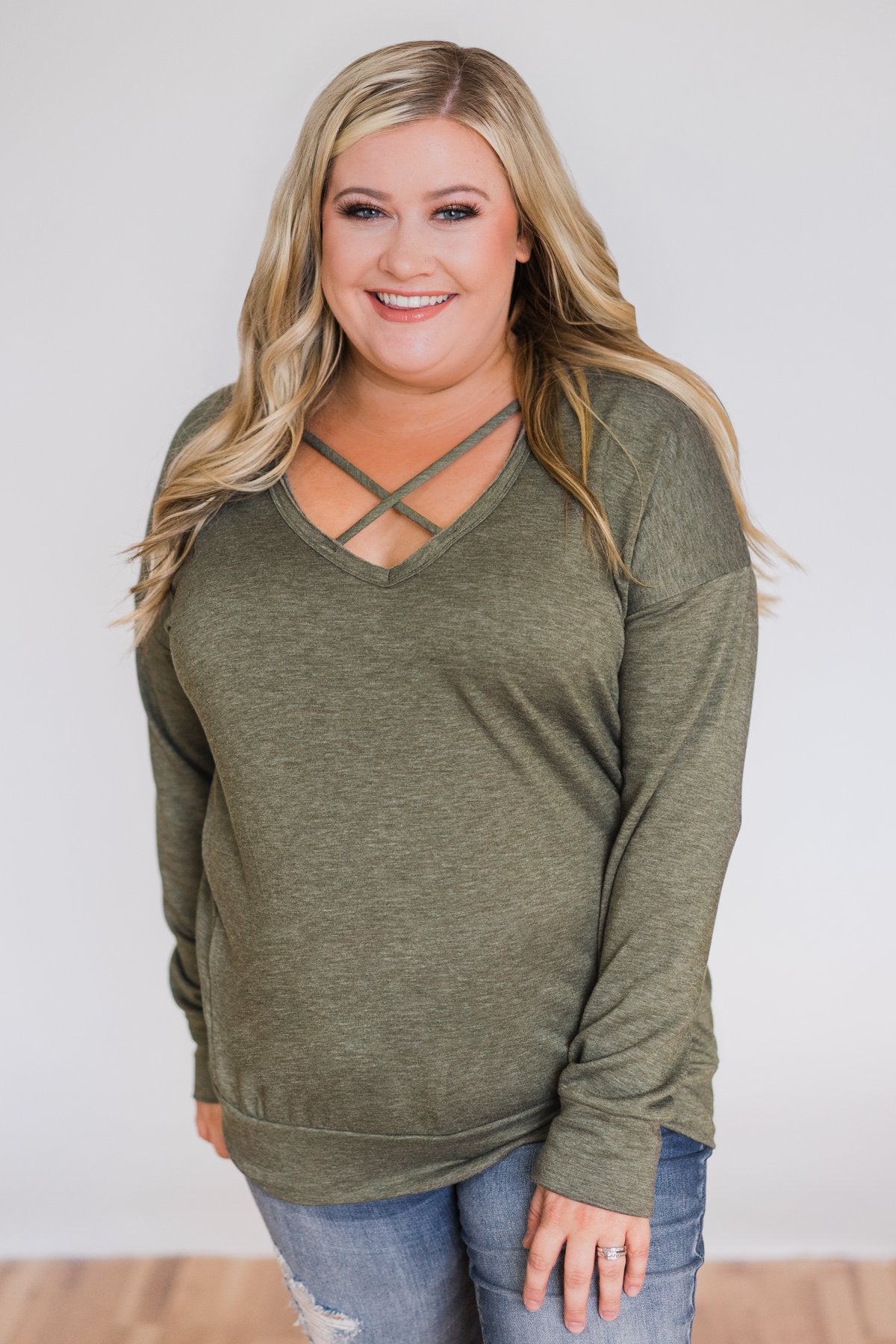 You Crossed My Path Sweatshirt- Olive – The Pulse Boutique