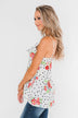 Now And Forever Polka Dot Floral Tank- Off White