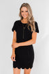 Everywhere With You Fitted Dress- Black