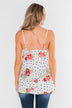 Now And Forever Polka Dot Floral Tank- Off White
