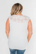 Won't Let You Go Lace Detail Top- White