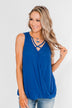 Close To Me Criss Cross Tank Top- Royal Blue